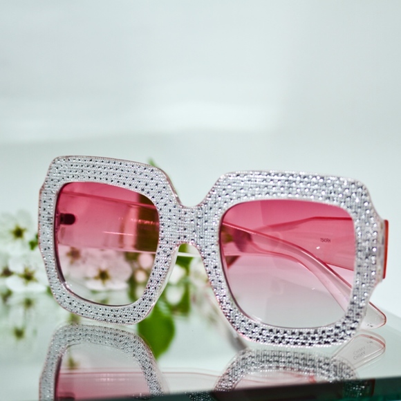 Accessories - "Morning Princees" Rhinestones Frame Pink Lenses
